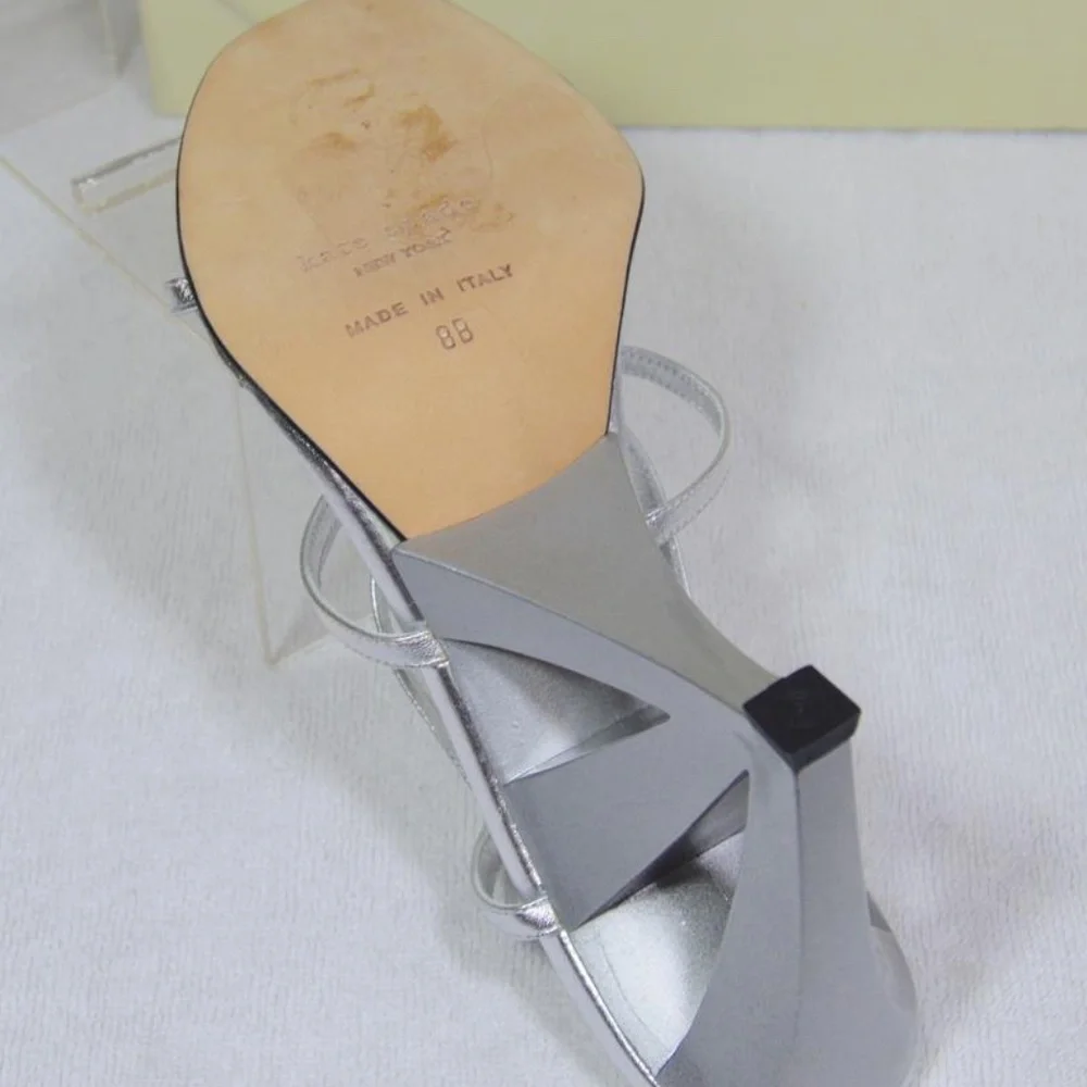 🏷️ NWT Kate Spade Silver/Metallic Sandals 🇮🇹